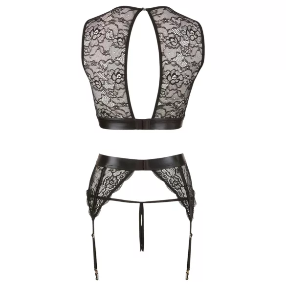Cottelli Bondage - kanten lingerieset + boeien (4-delig)
