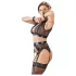 Cottelli Bondage - kanten lingerieset + boeien (4-delig) - L