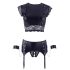 Cottelli Bondage - Lingerieset met kettingen (zwart) - XL