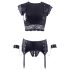Cottelli Bondage - Lingerieset met kettingen (zwart) - XL