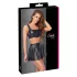Cottelli - mat korset-top met veters en minirok set (zwart) - M