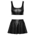 Cottelli - mat korset-top met veters en minirok set (zwart) - M