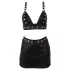 Cottelli - kunstleren top en minirok set (zwart) - M