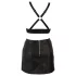 Cottelli - kunstleren top en minirok set (zwart) - M