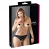 Cottelli Plus Size - kanten, open slipje (zwart)