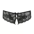 Cottelli - open damesstring met kant en strikje - zwart - XL
