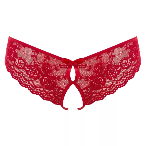 Cottelli - open dames string met strikje - rood