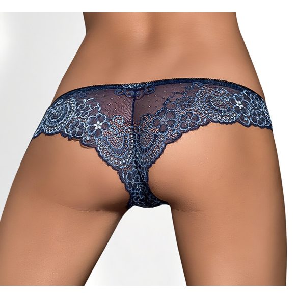 Obsessive Auroria - dames string - strikje geborduurd - blauw