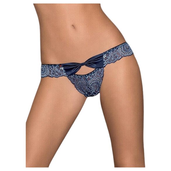 / Obsessive Auroria - geborduurde damesstring met strik (blauw) - L/XL