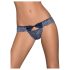 / Obsessive Auroria - geborduurde damesstring met strik (blauw) - L/XL