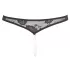 Cottelli - open string met kralen - kanten slip - zwart - M