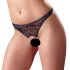 Cottelli - open string met kralen - kanten slip - zwart - L