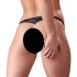 Cottelli - open string met kralen - kanten slip - zwart - L