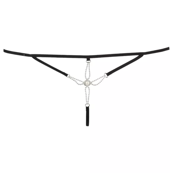Cottelli - dames string open kruis - strass steentjes - zwart