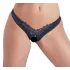Cottelli - open slip met bloemen en parels - zwart - M