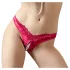 Cottelli - open damesstring met kralen en bloemen - rood - XL