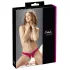 Cottelli - open damesstring met kralen en bloemen - rood - XL