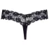 Cottelli - string met dubbele parels - kant - zwart - XL