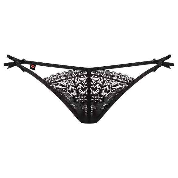 Obsessive Intensa - dames string - dubbele bandjes - kant - zwart - L/XL
