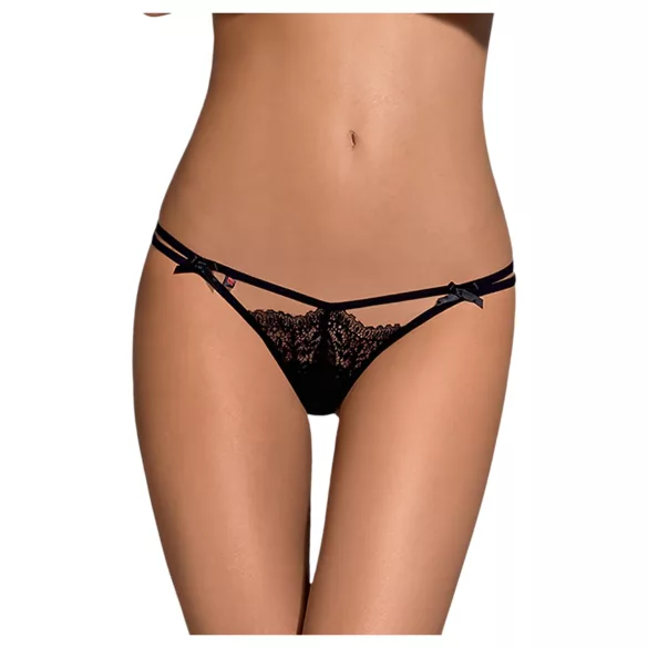 Obsessive Intensa - dames string - dubbele bandjes - kant - zwart - L/XL