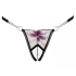 Cottelli - string slip dames - geborduurde lelie - zwart wit - M/L