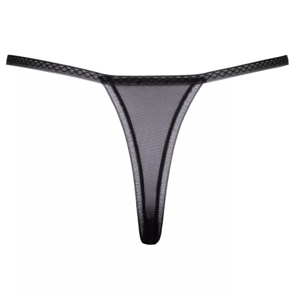 Cottelli - string slip dames - geborduurde lelie - zwart wit - M/L