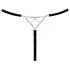 Cottelli - open stringtanga - zilveren detail - zwart (S-L)