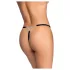 Cottelli - open stringtanga - zilveren detail - zwart (S-L)