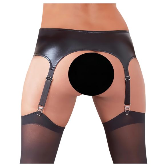 NO:XQSE - Jarretelset - Glanzend effect - Zwart - M