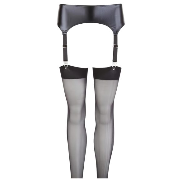 NO:XQSE - Jarretelset - Glanzend effect - Zwart - M