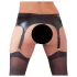 NO:XQSE - Jarretelset - Glanzend effect - Zwart - L