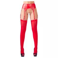 NO:XQSE - jarretelset - glanzend - rood - L/XL