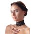 Cottelli - Brede kanten choker met vetersluiting - zwart