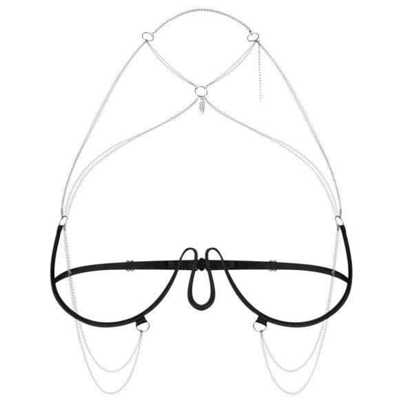 Obsessive - ketting harnas bh - zwart (S-L)