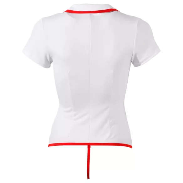Cottelli - Verpleegster top met jarretels - wit - M
