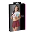 Cottelli - 2-delig schoolmeisjeskostuum (wit-rood) - XL