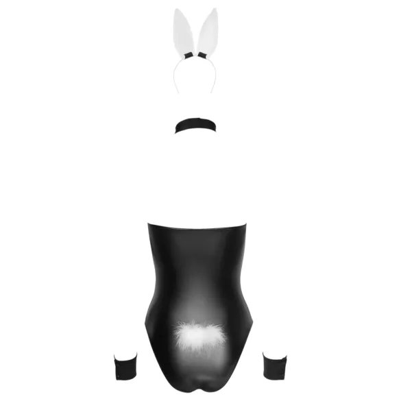 Cottelli - bunny kostuum - glanzend, sexy konijnenset - 5-delig