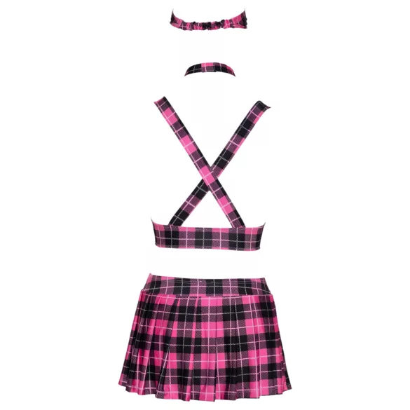 Cottelli - schoolmeisjes kostuum set - roze geruit - verkleedkleding - XL