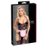 Cottelli - doorzichtige kamermeisje outfit - zwart/roze - M