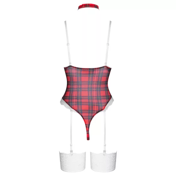 Cottelli - lingerie body set - rood geruit - dames body