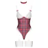 Cottelli - lingerie body set - rood geruit - dames body - M