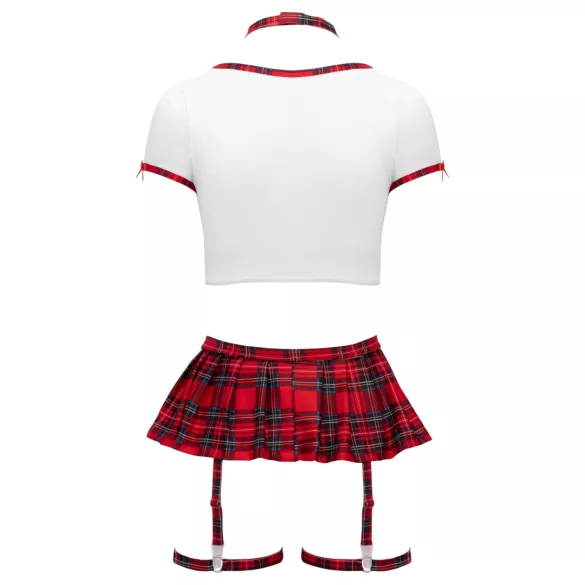 Cottelli - schoolmeisje kostuumset (rood-wit) - XL