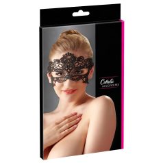 Cottelli - Oogmasker met geborduurde kanten look - zwart