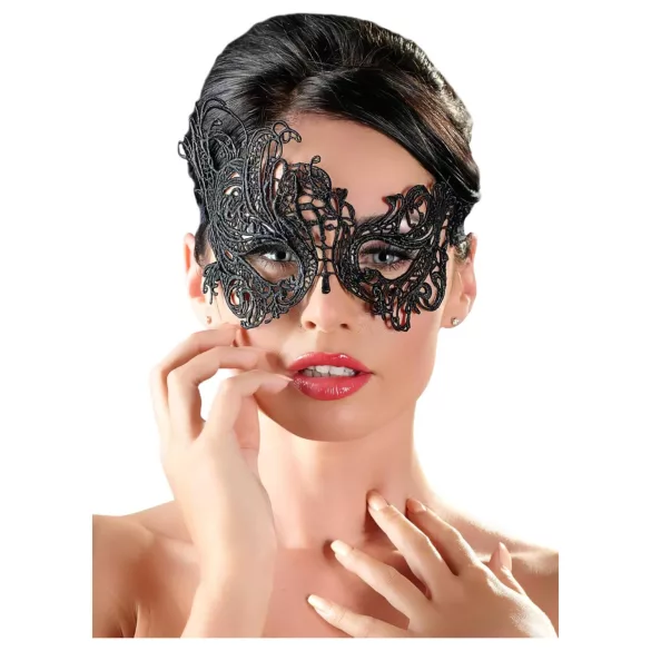 Cottelli - Masker - Geborduurd asymmetrisch - Zwart