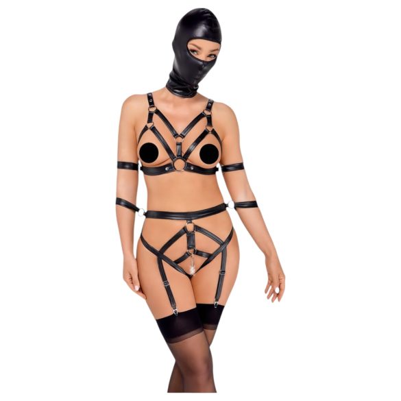 Bad Kitty - lingerie set met masker - zwart - S