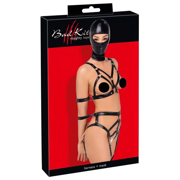 Bad Kitty - lingerie set met masker - zwart - L