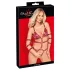 Bad Kitty - rood bondage harnas met studs - L