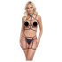 Cottelli - Decoratieve bodyharnas & string (zwart) (S-L)