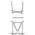 Cottelli - Decoratieve bodyharnas & string (zwart) (S-L)