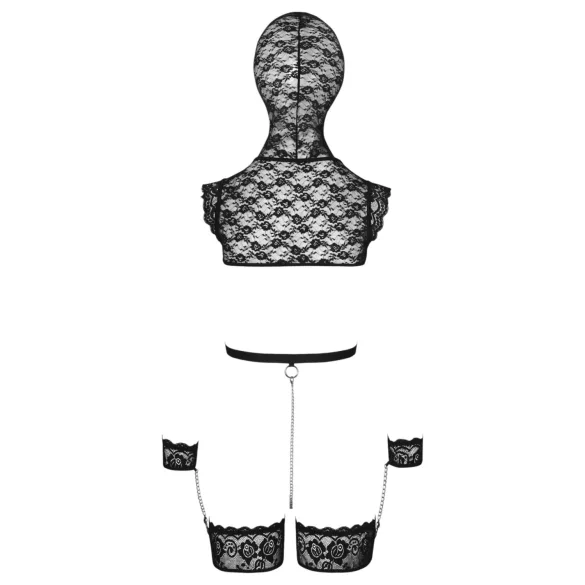 Bad Kitty - kanten BDSM-set (zwart) - L